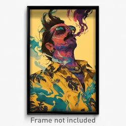 Bollywood Movie Poster - Man Feeling Self Motivated, Unkempt Kimono (Art Print)