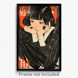 Chinese Movie Poster - Girl Feeling Sadness, French Black Wings (Art Print)