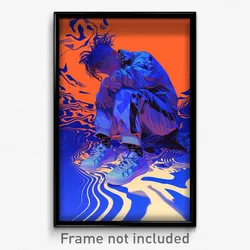 Anime Art Poster - Man Feeling Strong Wearing Zigzag White Socks (Print)