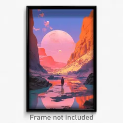 Movie Art Poster - Peaceful Shore (Psychedelic Trippy Retro Cartoon Film Print)