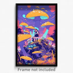 Art Poster - Adventurous Fairy Ring (Psychedelic Trippy Weird Cartoon Print)