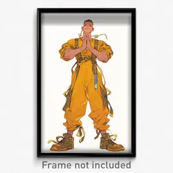 Anime Art Poster - Man Feeling Awe Wearing Handmade Orange Jumpsuit (Print)