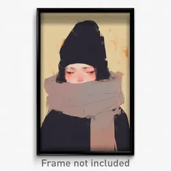 Art Poster - Woman Feeling Insulted Wearing Warm Armband (Art Print)
