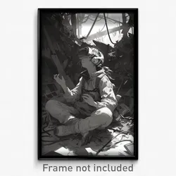 Art Poster - A Futuristic Hacker Navigating Virtual Reality