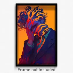 Art Poster - Man Feeling Sympathy Wearing Exotic Popped Collar (Print)