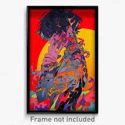 Anime Art Poster - Boy Feeling Adoration Wearing Shadowy Shared Clothes (Print)