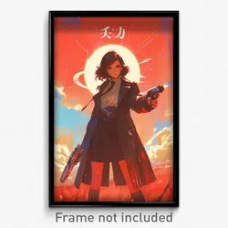 Movie Art Poster - Girl Feeling Reluctant, Gentle Collared Coat (Film Print)