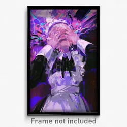 Anime Art Poster - Man Feeling Weak Wearing Gloomy Maid (Print)