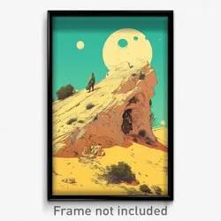 Art Poster - Neglected Dunes (Psychedelic Trippy Weird 11x17 Print)
