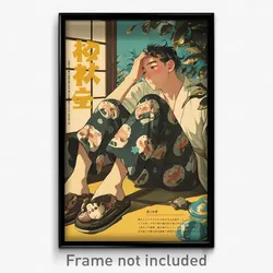 Vietnamese Movie Poster - Man Feeling Calm, Cute Animal Slippers (Art Print)