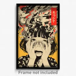 Japanese Movie Poster - Girl Feeling Fright, Thin Raglan Sleeves (Art Print)