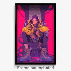 Movie Art Poster - Girl Feeling Charity, Rundown Purple Footwear (Film Print)