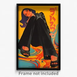 Greek Movie Poster - Woman Feeling Joy, Velvety Black Footwear (Art Print)