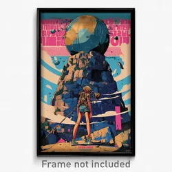 Greek Movie Poster - Girl Feeling Rattled, Spherical Blue Shorts (Art Print)