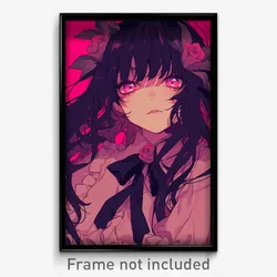 Anime Art Poster - Girl Feeling Rattled Wearing Drab Pink Necktie (Print)