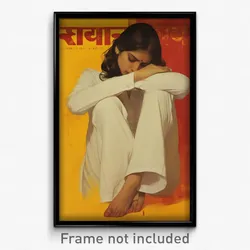 Bollywood Movie Poster - Woman Feeling Melancholy, Different White Bodysuit