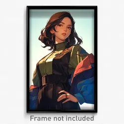 Anime Art Poster - Girl Feeling Self Confident, Grandiose Korean Clothes (Print)