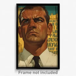 Greek Movie Poster - Man Feeling Grief, Husky White Necktie (Greece Art Print)