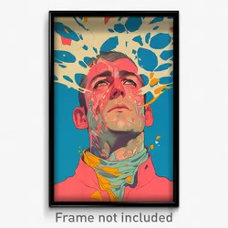 Icelandic Movie Poster - Man Feeling Upset, Kaleidoscopic Pink Choker (Print)