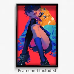 Art Poster - Boy Feeling Vicious Wearing Vivid Over Kneehighs (Print)