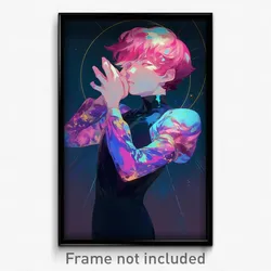 Anime Art Poster - Boy Feeling Sentimentality, Bright Detached Sleeves (Print)