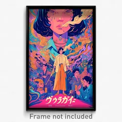 Thai Movie Poster - Woman Feeling Reluctant, Grizzled White Outline (Art Print)