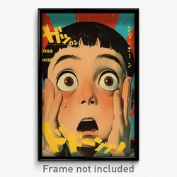 Japanese Movie Poster - Boy Feeling Shocked, Rectangular Yellow Bow (Art Print)