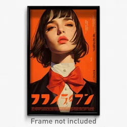 Japanese Movie Poster - Woman Feeling Careless, Enchanting Orange Bowtie (Print)