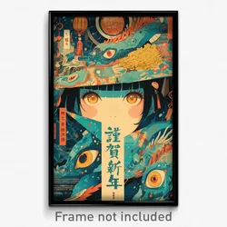 Chinese Movie Poster - Girl Feeling Friendliness, Wobbly Large Hat (Art Print)