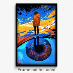 Art Poster - Boy Feeling Alarm Wearing Hard To Find Orange Jacket (Print)
