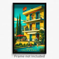 Greek Movie Poster - Marvelous Cartoon Architecture (Greece Film Art Print)