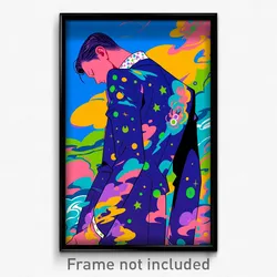 Anime Art Poster - Man Feeling Rejected Wearing Animated Clothes (Print)