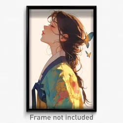 Art Poster - Girl Feeling Acceptance Wearing Pretty Korean Clothes (Art Print)