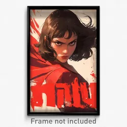 Thai Movie Poster - Girl Feeling Angry, Flamboyant Red Cape (Thailand Art Print)
