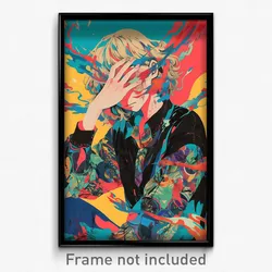 Anime Art Poster - Boy Feeling Boredom, Sophisticated Frilled Sleeves (Print)