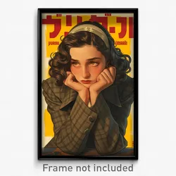 Hebrew Movie Poster - Woman Feeling Uncertainty, Well To Do Grey Coat (Print)