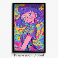 Anime Art Poster - Woman Feeling Insightful, Ambitious Pleated Dress (Print)