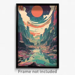 Movie Art Poster - Neat Ridgeline (Psychedelic Trippy Retro Cartoon Film Print)