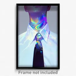 Art Poster - Man Feeling Rejected Wearing Fantastic White Necktie (Art Print)