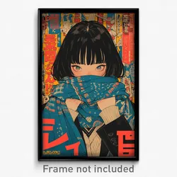 Japanese Movie Poster - Girl Feeling Self Loathing, Ambitious Blue Scarf (Print)