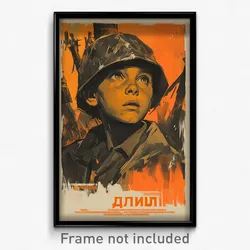 Russian Movie Poster - Boy Feeling Demoralized, Tattered Grey Capelet (Print)