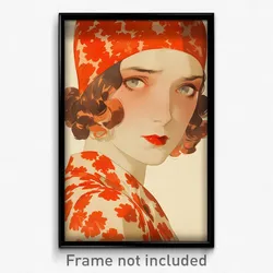 Icelandic Movie Poster - Girl Feeling Contentment, Well To Do Red Headwear