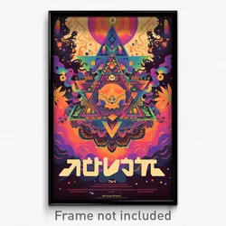 Hebrew Movie Poster - Kaleidoscopic Runoff (Israel Retro Film Art Print)