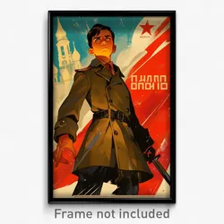 Russian Movie Poster - Boy Feeling Sullenness, Slim Trench Coat (Art Print)