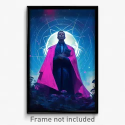 Movie Art Poster - Man Feeling Astonished, Academic Pink Cape (Retro Film Print)