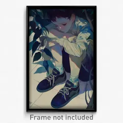 Art Poster - Boy Feeling Indifference Wearing Soft Sneakers (Print)