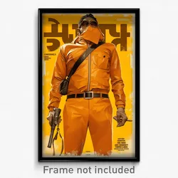 Bollywood Movie Poster - Man Feeling Puzzled, Hearty Orange Bodysuit (Art Print)