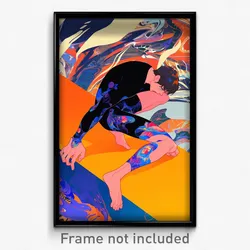 Anime Art Poster - Man Feeling Anger Wearing Agile Black Leotard (Print)