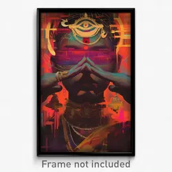 Bollywood Movie Poster - Wire Frame Glitchy Province (India Hindi Film Print)
