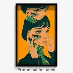 Greek Movie Poster - Girl Feeling Reluctant, Attractive Green Neckwear (Print)